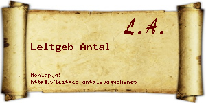 Leitgeb Antal névjegykártya